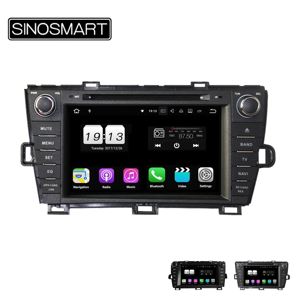 

SINOSMART Android 9.0 4G RAM 8 core CPU Car DVD GPS Navigation for Toyota Prius 2009-2013 Canbus Optional