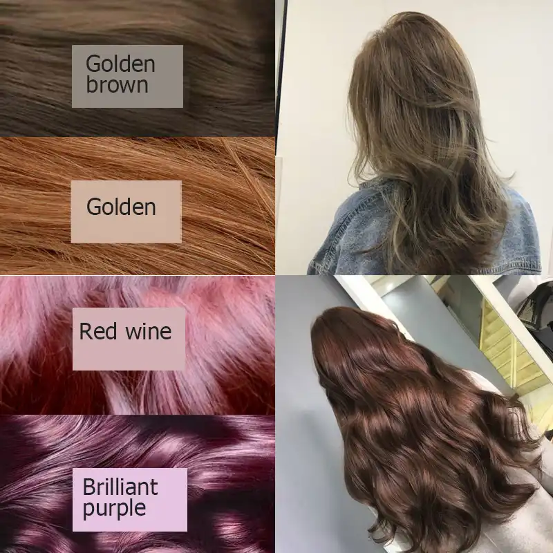 Natural Soft Shiny Brown Golden Hair Dye Shampoo Wine Red Purple Hair Color Shampoo Black Grey Hair Removal For Men Women 500ml Hair Color Aliexpress