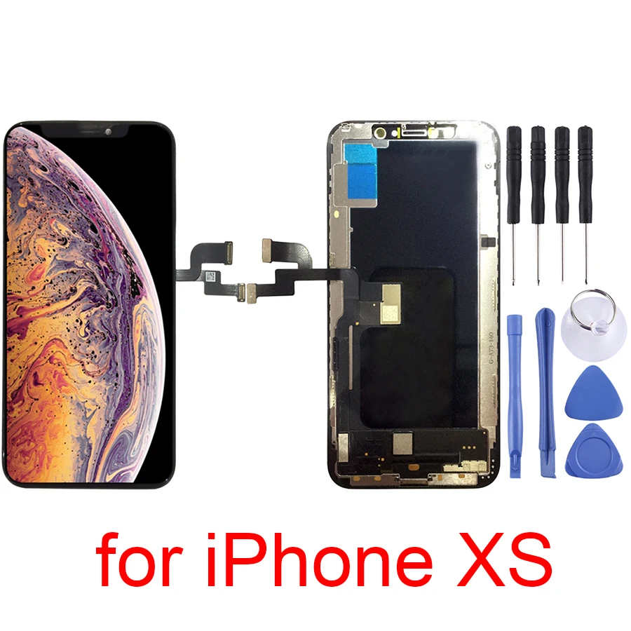 

For iPhone XS LCD Screen and Digitizer Full Assembly (OLED Material) With Digitizer Replacement Assembly Parts Black