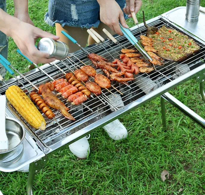Складной гриль из нержавеющей стали для барбекю на 5 персон|grill outdoor|barbecue grillbarbecue