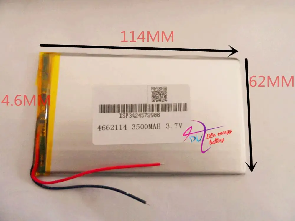 

best battery brand Size 4662114 3.7V 3500mah Lithium polymer Battery with Protection Board For PDA Tablet PCs Digital Products