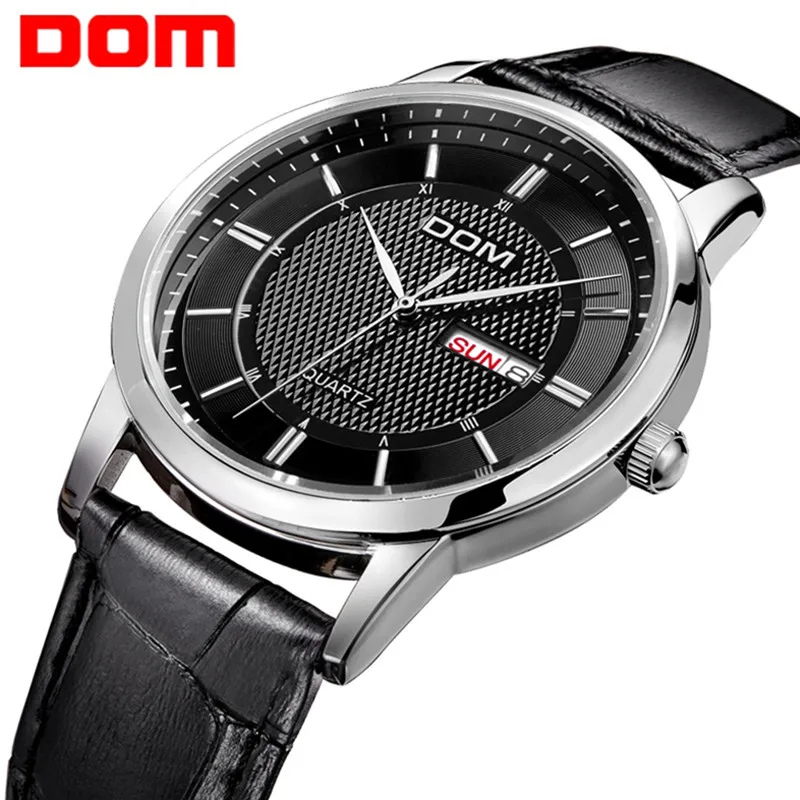 DOM Men's Watches Date Genuine Leather 30M Waterproof Clock Man Quartz Watches Men Fashion Casual quartz-watch 2018 male Relog DOM Men's Watches Date Genuine Leather 30M Waterproof Clock Man Quartz Watches Men Fashion Casual quartz-watch 2018 male Relog