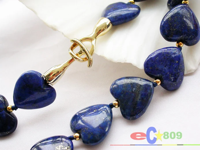 

wholesale 18" 18mm heart blue lapis lazuli bead necklace