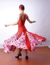 Profesjonalne długie Flamenco spódnice kobiety panie czerwony czarny Flamenco kostium taneczny hiszpański Flamenco sukienka tanie i dobre opinie WOMEN F1305 spandex Poliester V S Q
