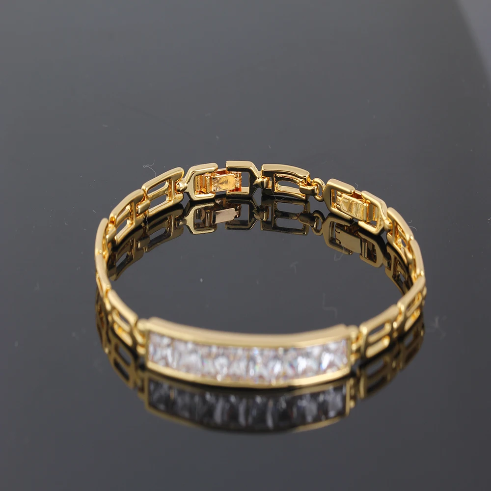 

Rectangle Crystal Gold Bracelets Bangles For Women Bohemian Metal Chain Bracelet Jewelry Dainty Elegant Personality Bijoux