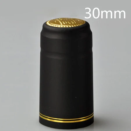 GUHD 50 шт./лот Крышка для бутылки вина термоусадочная крышка для вина из ПВХ термоусадочные упаковочные материалы - Цвет: BLACK GOLD L30MM