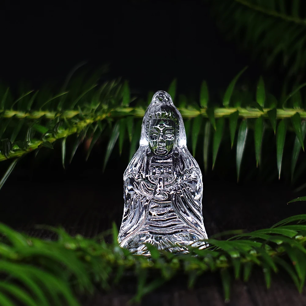 

Mini crystal crafts miniature Guanyin Buddha Buddhist crystal gifts home decoration home decorations