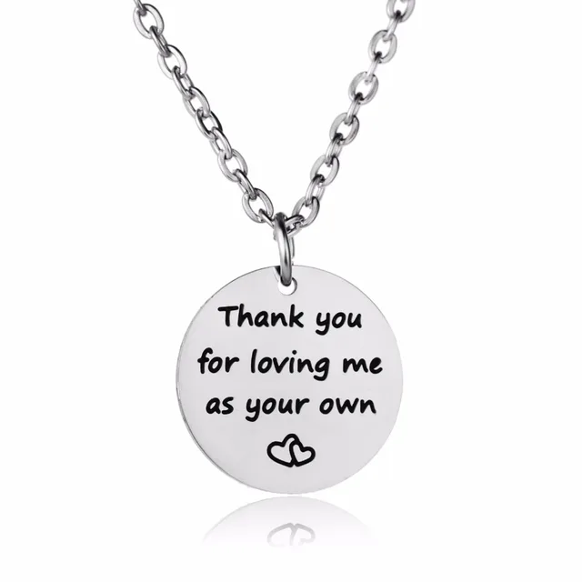 Thank You For Loving Me As Your Own Stainless Steel Pendant Necklace