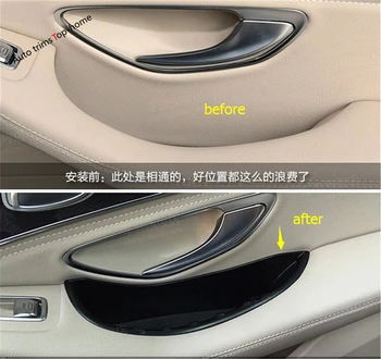 

Yimaautotrims For Mercedes-Benz C Class W205 2015 - 2020 Plastic Front Door Armrest Storage Box Tray Phone Case Holder Cover Kit