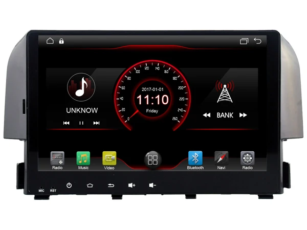 Top Android 8.1 quad core car dvd player media car audio wifi carplay bluetooth handfree gps headunit for HONDA CIVIC 2016 5