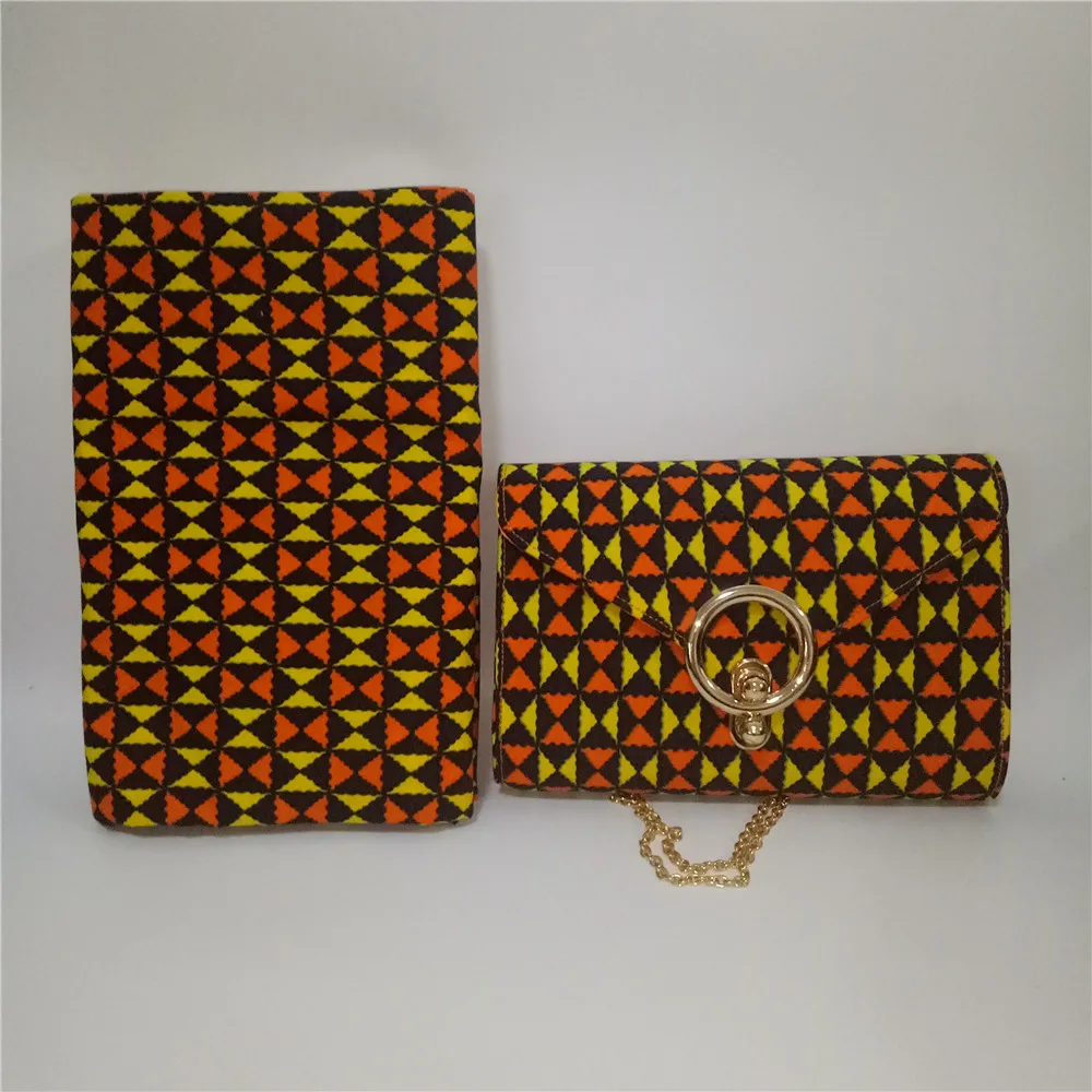 

New Colorful hollandias wax fabric handbag African wax Print and Purse bag with 6yards wax fashion designer ,hot selling 95-10