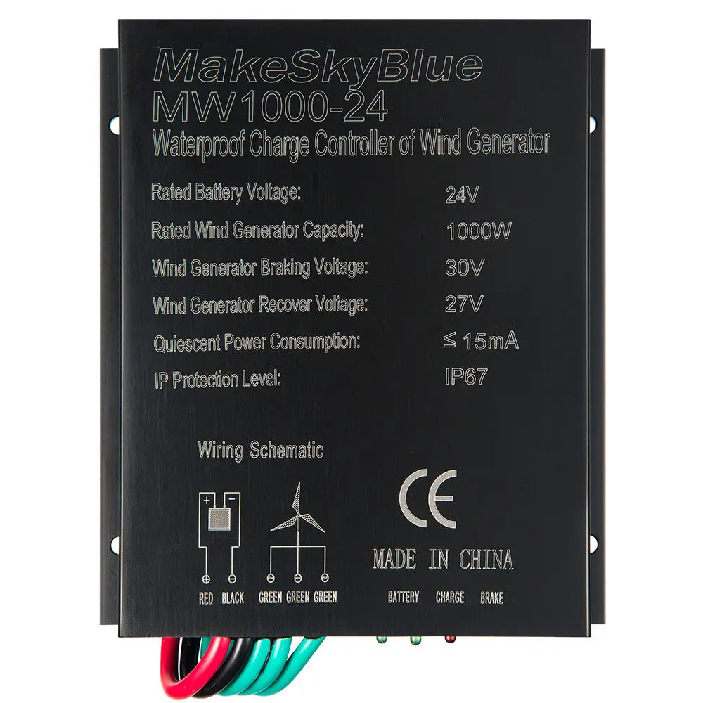 

MakeSkyBlue Wind Charge Controller for 1000W 2000W Wind Turbine Generator AC Current Output 24V 48V Bateries Ship from Europe