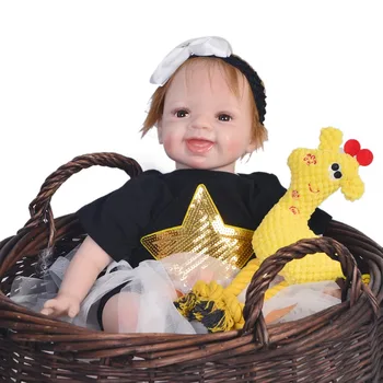 

22inch 55cm handmade soft body Newborn Dolls Silicone Reborn baby toys princess Realistic Reborn Dolls Lifelike Playmates