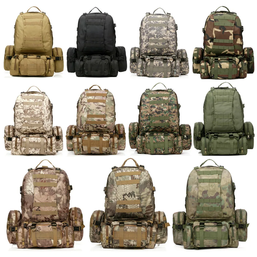 

11 Colors New Large 50L Molle Assault Tactical Outdoor Military Rucksacks Backpack Camping Bag