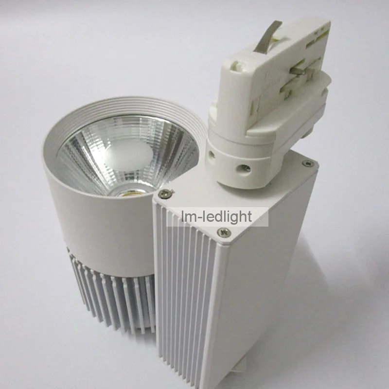

30W cob track lamp 4 wire 3 phase in black white track lighting focos vintage spot led rail free shipping 20pcs