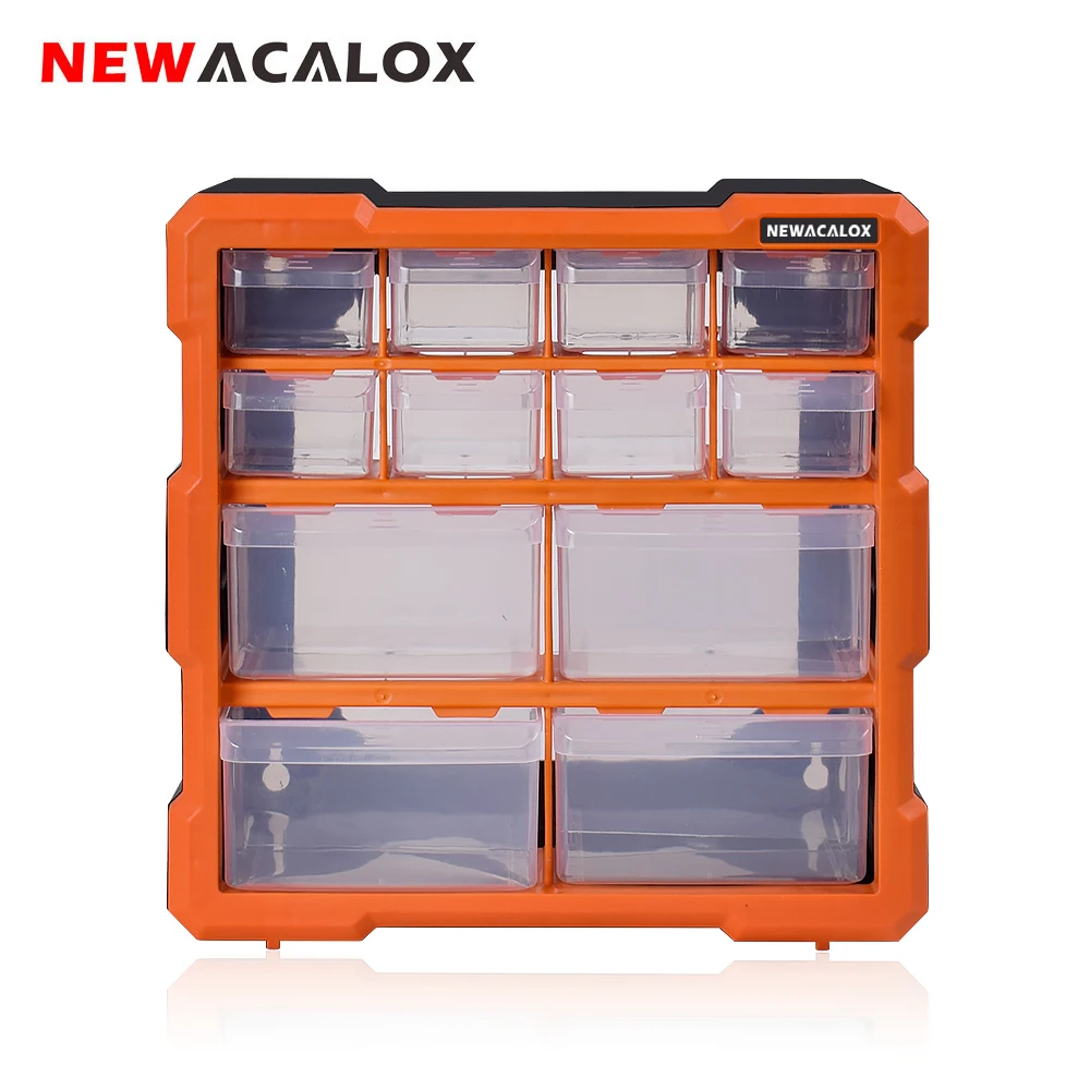 NEWACALOX органайзеры для инструментов 2-22 шт. ящик для инструментов с коробка настенное крепление оборудования Пластик инструмент чехол для хранения коробка многофункциональный ремонт инструментов