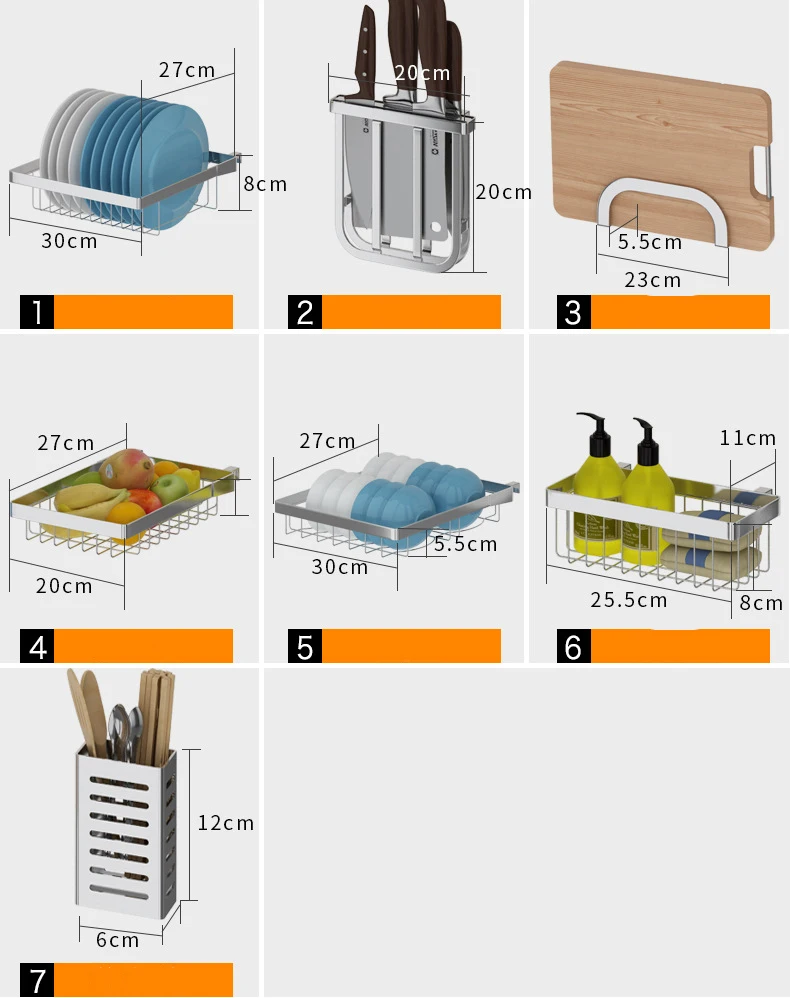 304 кухонная стойка для посуды из нержавеющей стали, кухонная раковина, сливная полка, полка для хранения, Домашний Органайзер, держатель для хранения посуды
