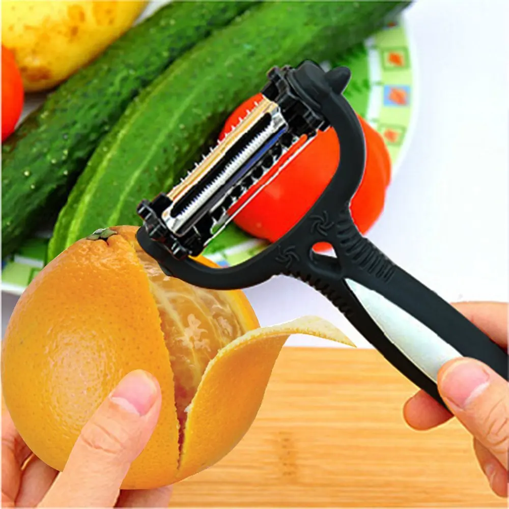3 в 1 Многофункциональный нож, поворот на 360 градусов овощи фрукты нож-нескользящая удобная ручка