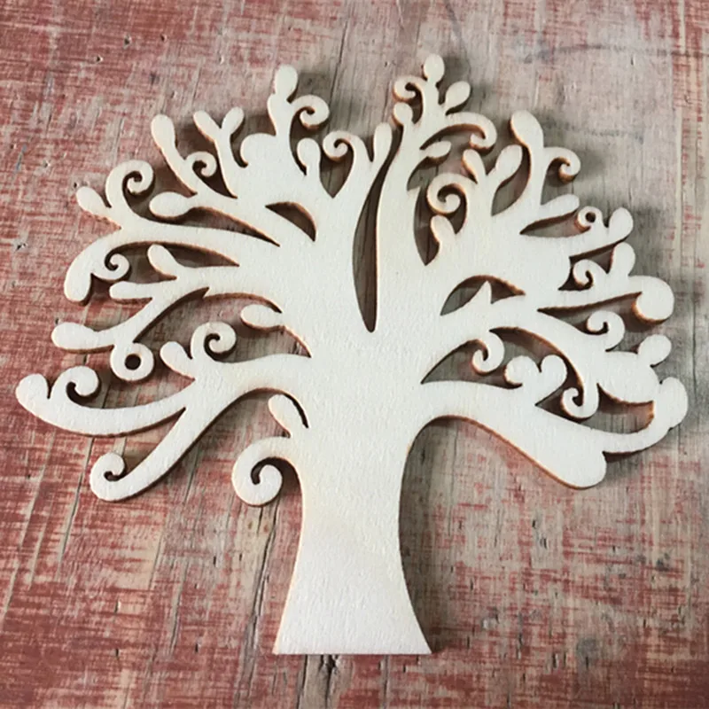 

30Pcs Christmas Trees Blank Hanging Wooden Tree Laser Cut Craft For DIY Embellishments For Party Wedding Decoration
