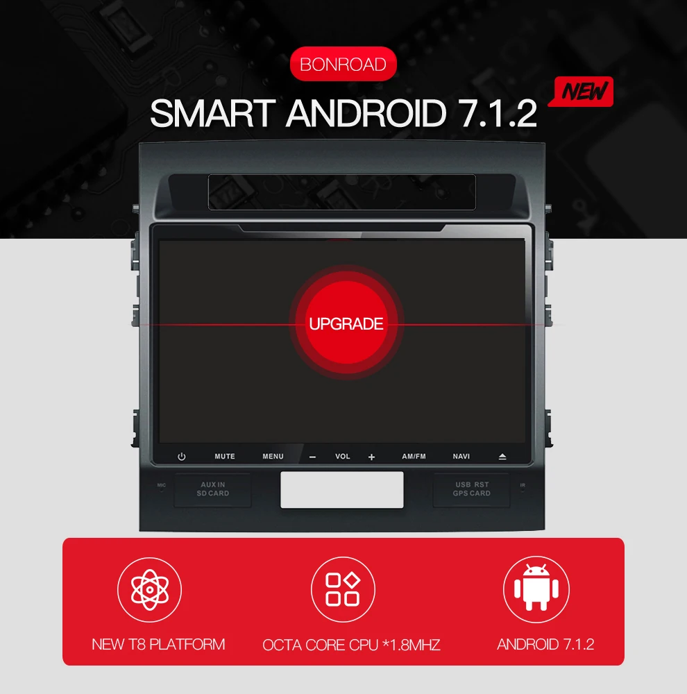 Perfect BONROAD 2din Android 7.1.2 Octa Core GPS player For Land Cruiser LC200 2008- 2015 Wifi Bluetooth GPS Radio SWC 4G/3G ( No DVD) 0 Perfect BONROAD 2din Android 7.1.2 Octa Core GPS player For Land Cruiser LC200 2008- 2015 Wifi Bluetooth GPS Radio SWC 4G/3G ( No DVD) 0