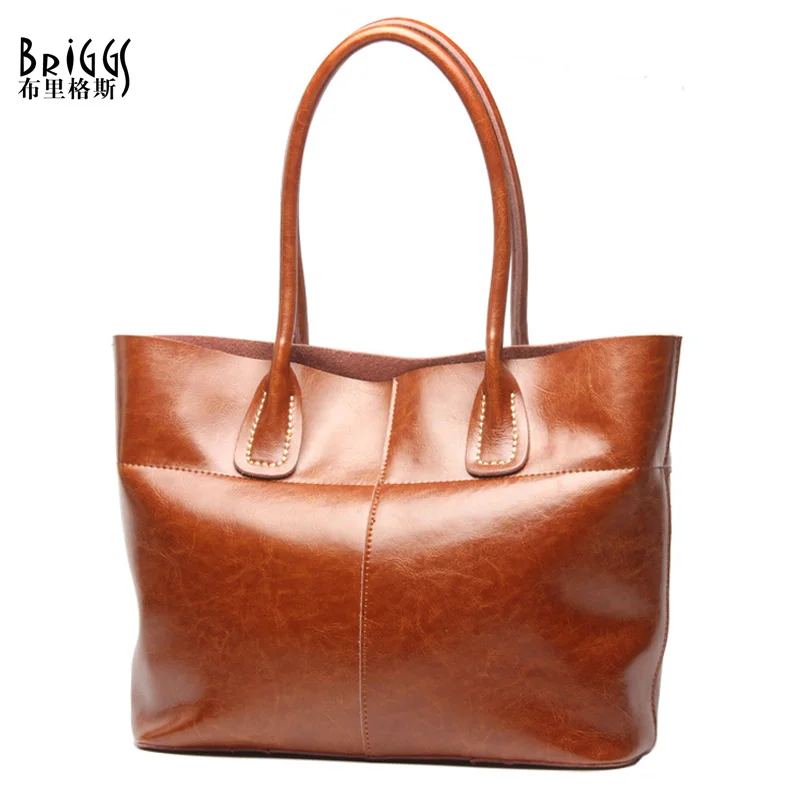 

BRIGGS Brand Genuine Leather Women Bags Casual Handbags Messenger Bag Large Shoulder bags Designer Vintage Bag Bolsas femininas
