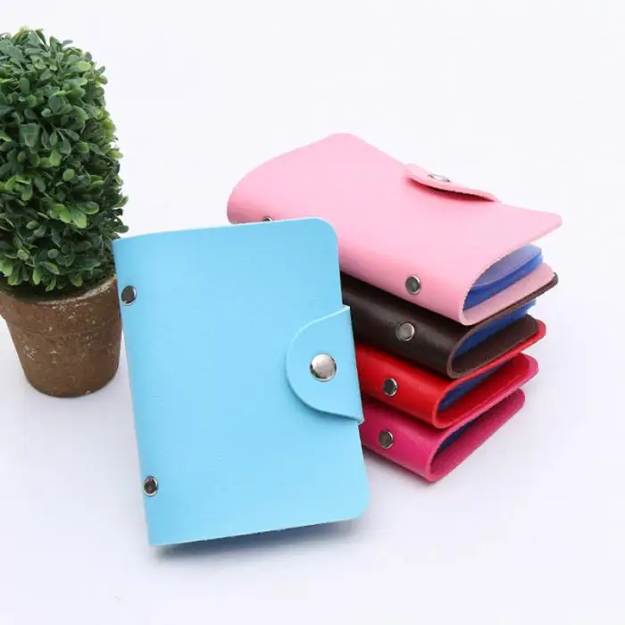 Men Women Fashion Credit Card Holder Travel Cards Wallet PU Leather Buckle Business ID Card Holders New