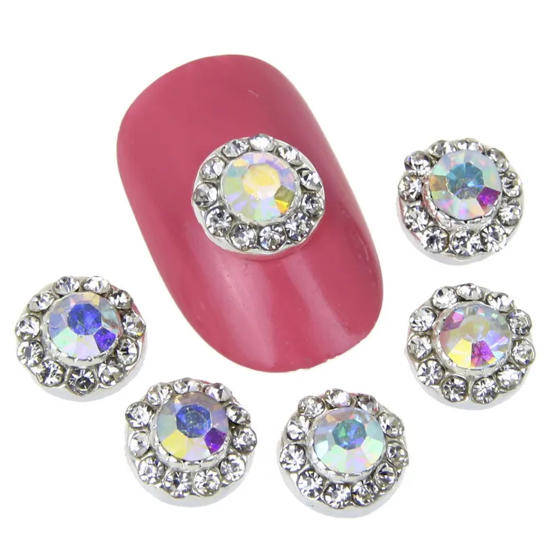 10Pcs/Lot Colorful Glitter Rhinestones Nail Charm 3D Crystal Diamond