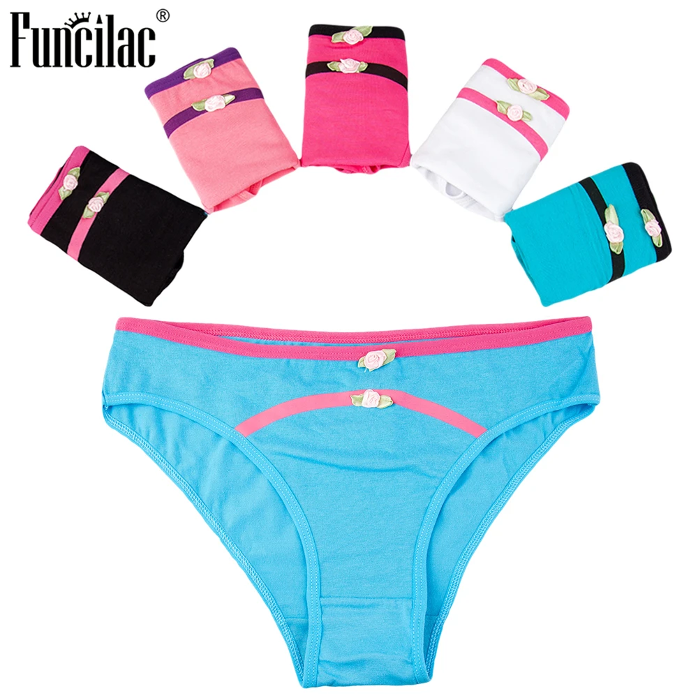 FUNCILAC Women's Panties Cotton Ladies Briefs Bow Girls Underwear