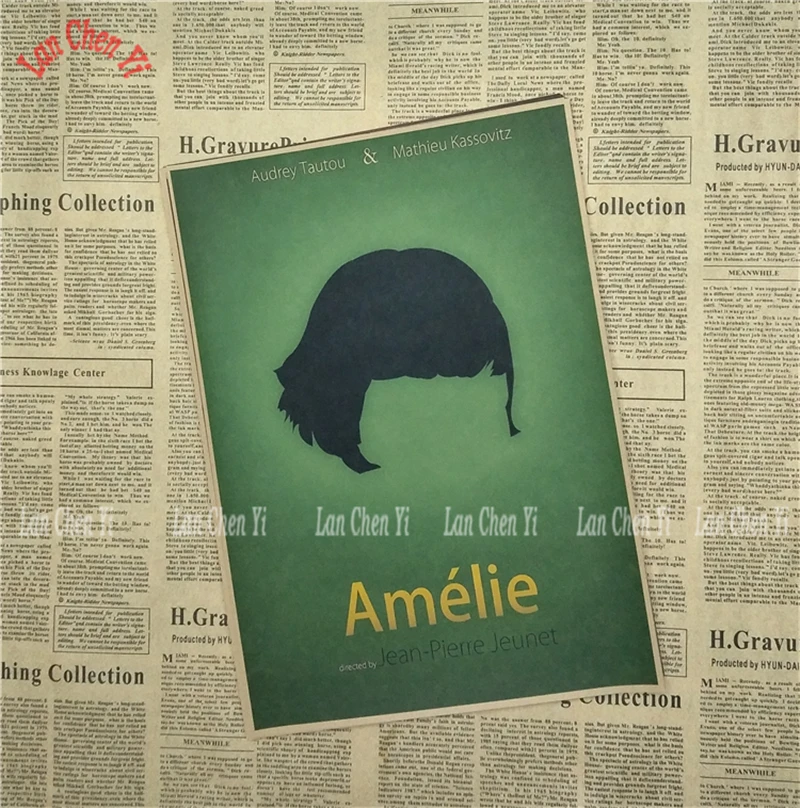 Классическая любовь фильм Amelie матовая крафт-бумага Плакат Бар Кафе гостиная столовая стена домашний декор