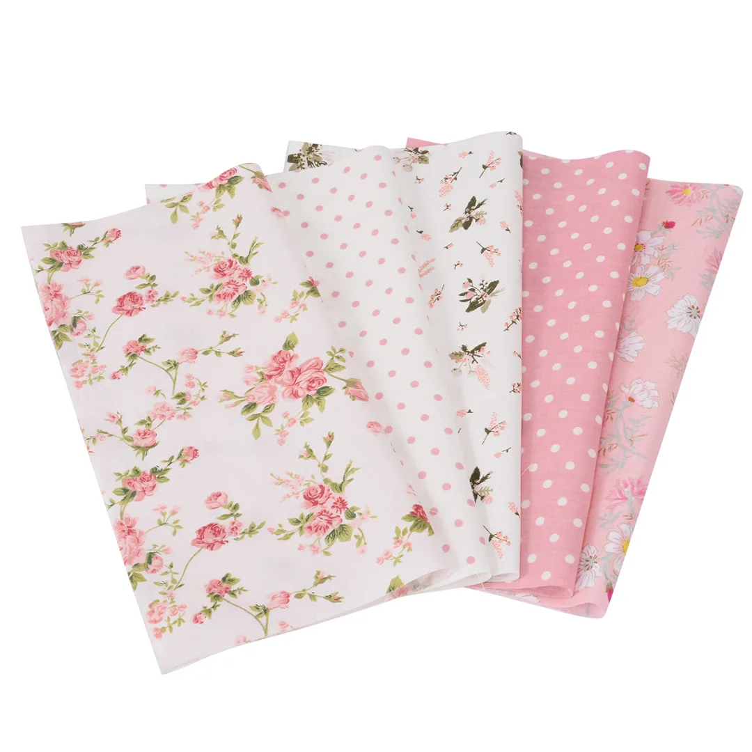 

5Pcs 25X25cm Pink Series Fabric Cloth Assorted Pre-Cut Plain 100% Cotton Quilt Patchwork Cloths Fabrics For Handmade DIY Sewing