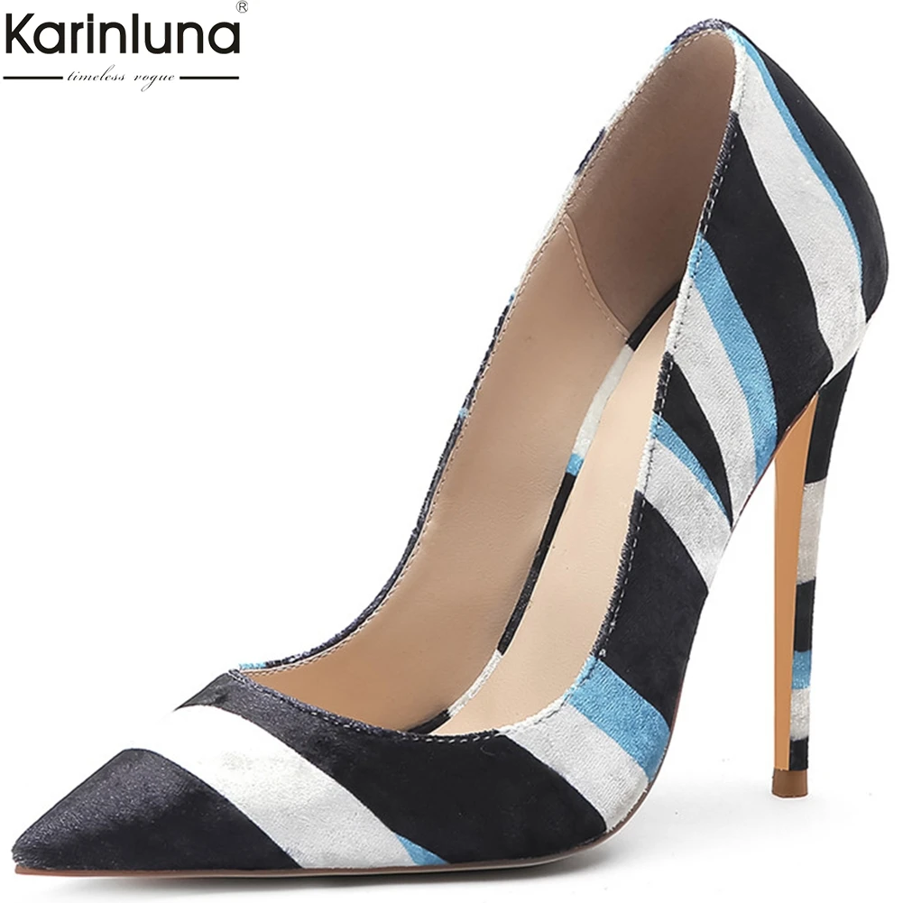 

Karinluna Sexy Fashion Big Size 34-45 INS Hot Pumps Woman Shoes Pointed Toe Slip On Summer Shoes Woman Pumps Female