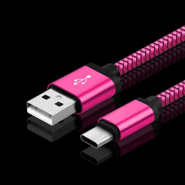 Usb type C нейлоновый кабель синхронизации зарядного устройства для быстрой зарядки type-C для Xiaomi REDMI note 7 K20 pro huawei P20 lite P30 Honor 10 9 V20 - Цвет: Коричневый