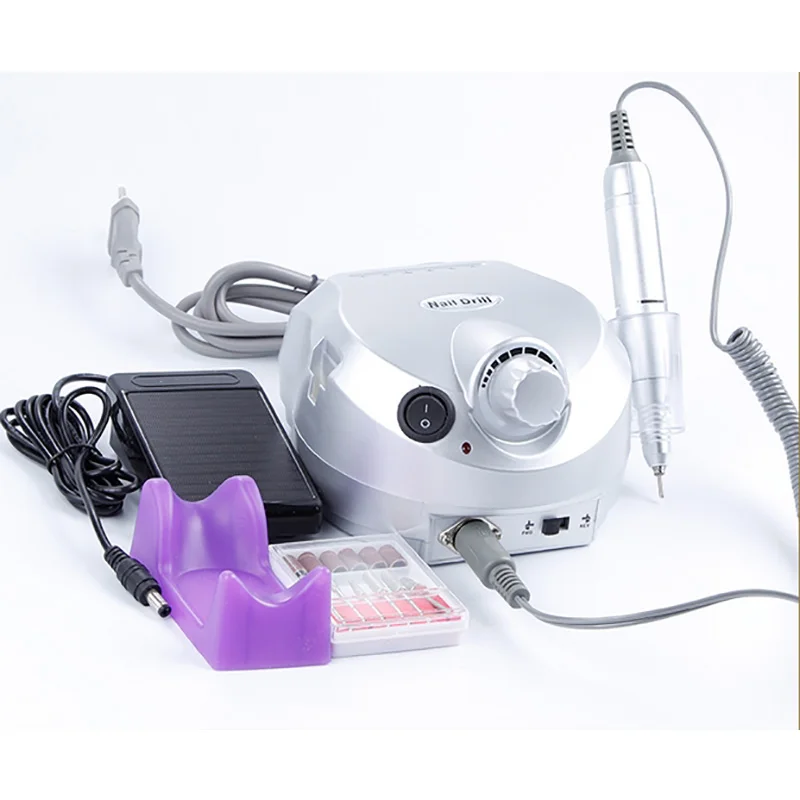 US With Version Silicone Case Anti-scald Handle 35000RPM Pro Electric Nail Drill Machine EU/Manicure Machine File Kit Nail Tools