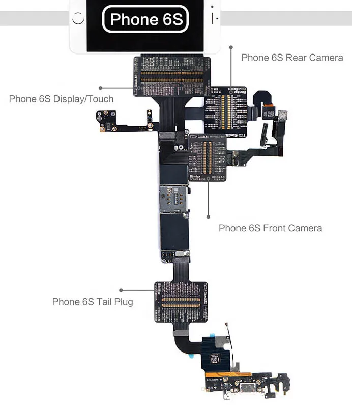 QianLi iBridge FPC Тестовый Кабель для iphone X 6 6S 7 7P 8 8p материнская плата проверка неисправностей сенсорная Передняя Задняя камера отпечаток пальца