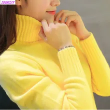 2020 Nuovo Autunno inverno Delle Donne Ha Lavorato A Maglia Maglie e Maglioni Pullover Dolcevita A Maniche Lunghe di Colore Solido Sottile Elastico Breve Maglione Donne K861