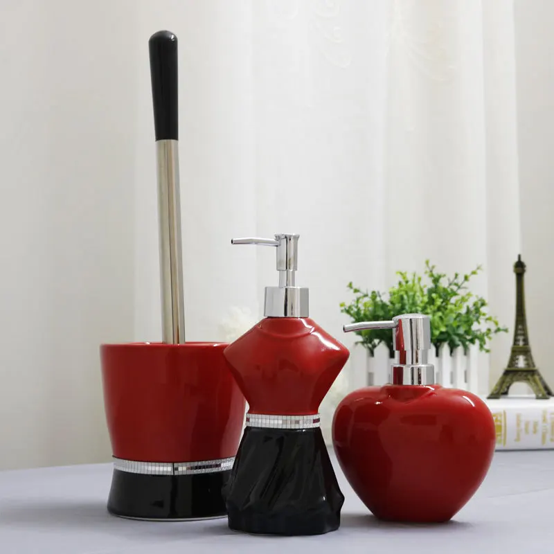 

NEWYEARNEW Toilet Brush Set Creative Bathroom WC Toilet Cleaning Brush Latex Bottle Hand Washing Liquid Bottle Wedding Gifts