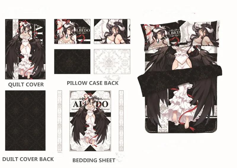Overlord Albedo кровать в стиле аниме простыни постельные принадлежности пододеяльник