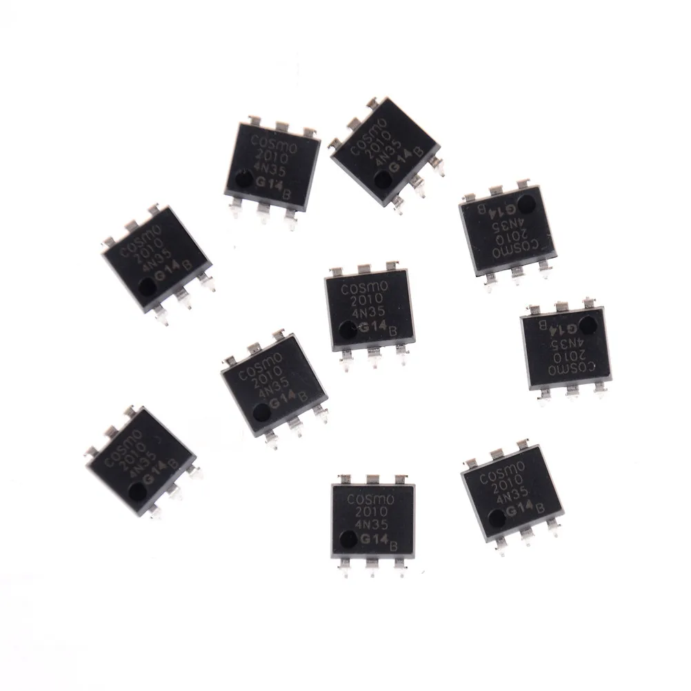 10Pcs 4N35 FSC Optocouplers Phototransistor 30V DIP6 IC Connectors Wholesale
