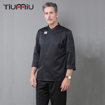 

New Arrival Chinese Restaurant Single Breasted Long Sleeve Professional Chef Kitchen Clothing Master Cook Jacket Work Uniforms
