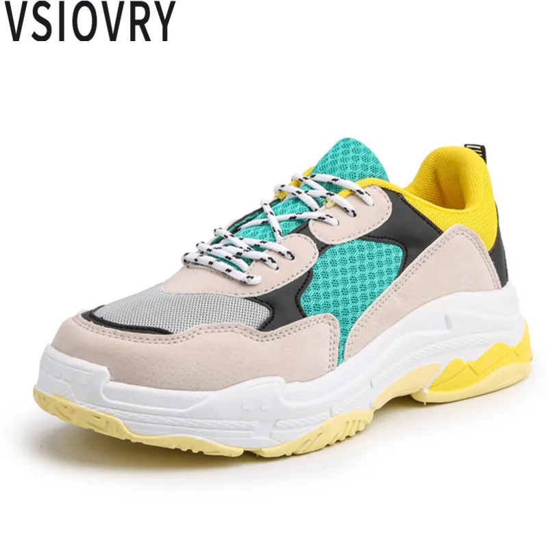 

VSIOVRY 2018 Summer New Unisex Sneakers Fashion Men Shoes Mesh Breathable Casual Shoes Popular Dad shoes Soft Sole Men Krasovki