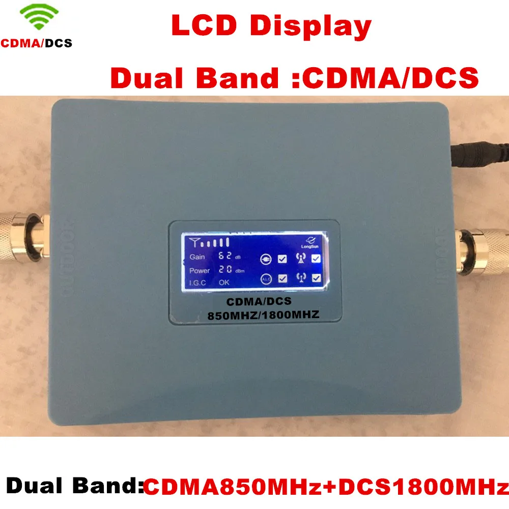 

LCD Dual Band repetidor CDMA 850 mhz DCS 1800 mhz Repeater Mobile/Cell/Cellular Phone Amplifier Signal Repeater Booster