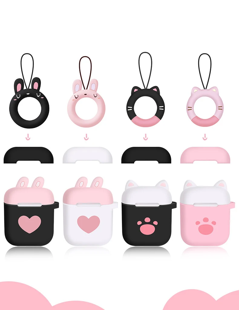 

Cartoon cat protector case Applicable to Apple Airpods Cute Wireless Bluetooth Headset Storage protector case