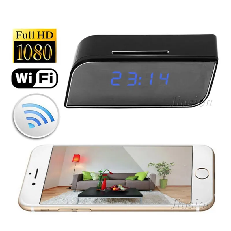 

WiFi Alarm Clock Camera HD 1080P Mini Secret IP Camcorder Motion Detection Night Version Home Surveillance Video Recorder Cam