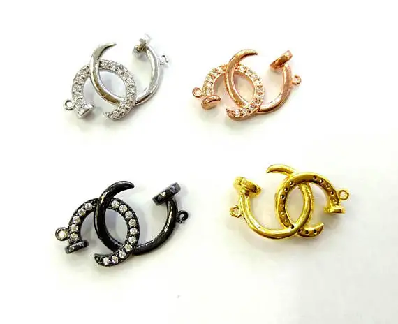 

6pcs CZ Micro Pave Round Chanel X Evil Eye Connector With Abalone Pearl Shell,Cubic Zirconia CZ Spacer Connetor 18mm