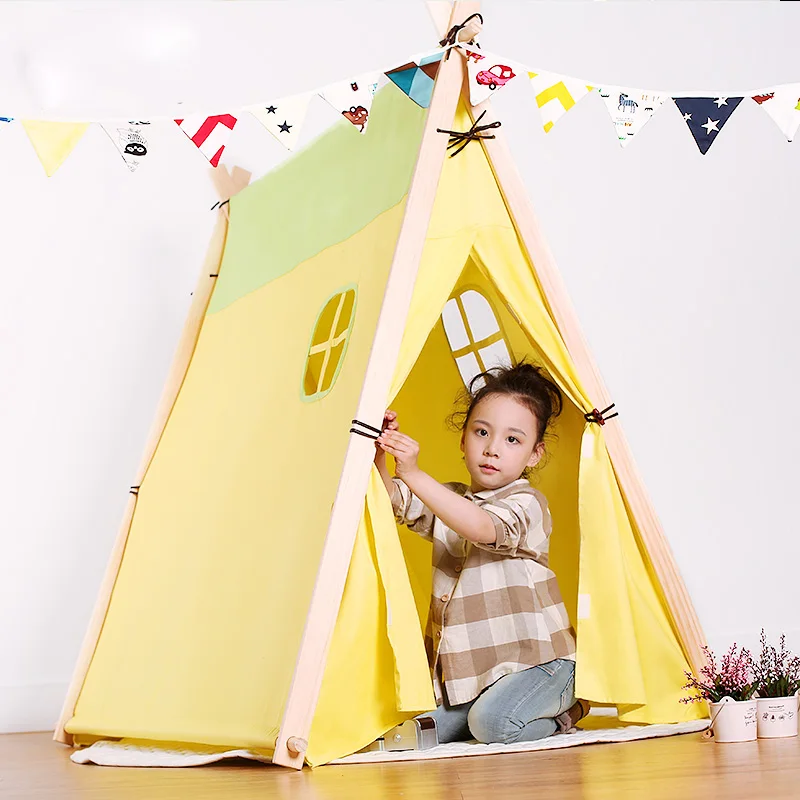 teepee small pure and fresh and pure cotton tents baby toys cloth tents every birthday gift easy unpick and wash