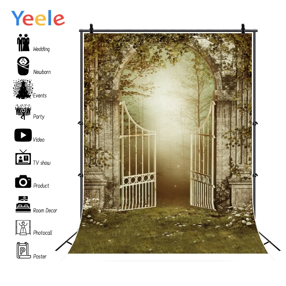 

Yeele Professional Photography Backdrops Wreath Romantic Garden Landscape Wedding Door Photographic Backgrounds For Photo Studio