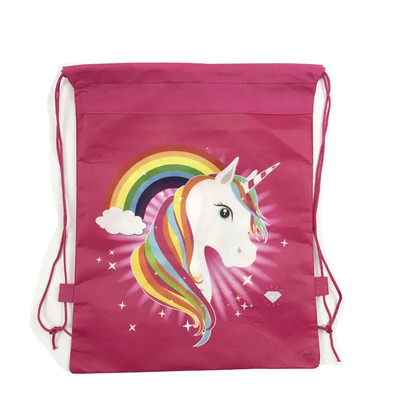 Unicorn School Bag for Girls Drawstring bag Travel Storage Package School Backpacks Mochilas Infantis