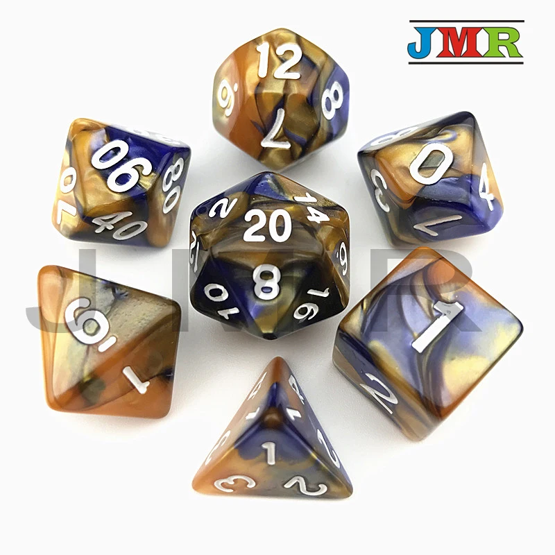 

Yellow with Purple Color Playing Game for Dungeons and Dragons Different Color Effect Rpg Game Dice for Desk Game