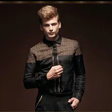 FanZhuan Новая модная повседневная черная Мужская рубашка в стиле барокко с длинным рукавом плюс бархатная Толстая теплая рубашка 14268