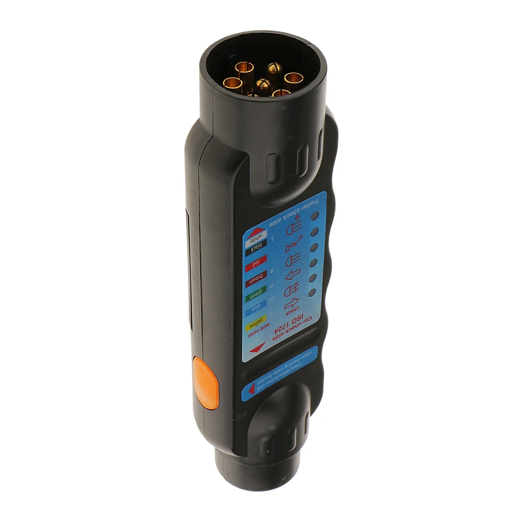 Trailer Wiring Tester 7-way Circuit Plug And Socket With LED Indicator Light Grua de ensayo Tracteur 